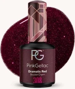 Pink Gellac - Dramatic Red - Gellak - Vegan - Rood - Shimmer Finish - 15 Ml