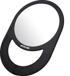 Evolize Onbreekbare Spiegel Met Handvat - Ø 16,5 Cm - Ophangbaar - Rond - Handspiegel - Kappersspiegel - Reisspiegel - Make Up - Afmeting: 28 X 19 Cm - Zwart -Hoogwaardige Cosmetica 1107x1200 1