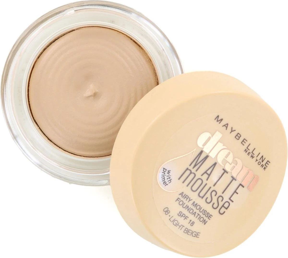 Maybelline Dream Matte Mousse Foundation - 08 Light Beige 6 Maybelline Dream Matte Mousse Foundation - 08 Light Beige - Afbeelding 6