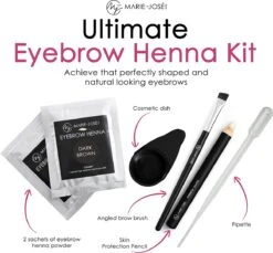 Marie-José & Co Henna Wenkbrauwverf Donkerbruin - Complete Henna Brows Kit - Tattoo Brow Set Voor 20 Paar Wenkbrauwen -Hoogwaardige Cosmetica 1200x1114 2
