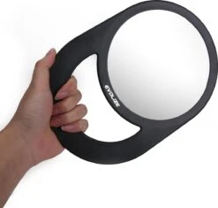 Evolize Onbreekbare Spiegel Met Handvat - Ø 16,5 Cm - Ophangbaar - Rond - Handspiegel - Kappersspiegel - Reisspiegel - Make Up - Afmeting: 28 X 19 Cm - Zwart -Hoogwaardige Cosmetica 1200x1140 1