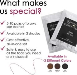 Marie-José & Co Henna Wenkbrauwverf Donkerbruin - Complete Henna Brows Kit - Tattoo Brow Set Voor 20 Paar Wenkbrauwen -Hoogwaardige Cosmetica 1200x1172