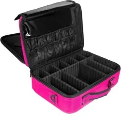 Cosmetica Koffer - Make-up Koffer Met Verstelbare Vakken - Visagie En Nagelstyliste Beauty Koffer - 40x30x14CM - Roze -Hoogwaardige Cosmetica 1200x1180 2