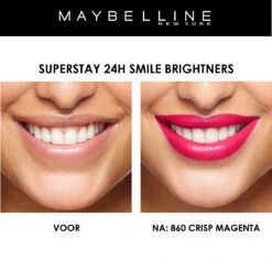 Maybelline SuperStay 24H Smile Brighters Lippenstift - 860 Crisp Magenta - Roze - Langhoudend 15 Maybelline SuperStay 24H Smile Brighters Lippenstift - 860 Crisp Magenta - Roze - Langhoudend -Hoogwaardige Cosmetica 1200x1196 1