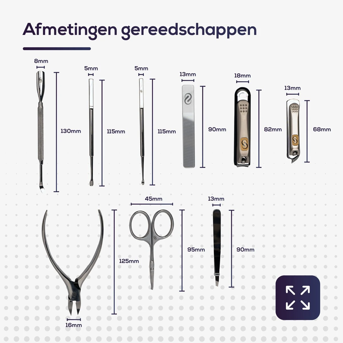 Skeraxo 8-delige Luxe Verschillende Tools - Professioneel Manicure Set & Pedicureset Met Nagelvijl & Nageltang – Behandeling Nagels En Huid 2 Skeraxo 8-delige Luxe Verschillende Tools - Professioneel Manicure Set & Pedicureset Met Nagelvijl & Nageltang – Behandeling Nagels En Huid - Afbeelding 2