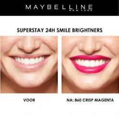 Maybelline SuperStay 24H Smile Brighters Lippenstift - 860 Crisp Magenta - Roze - Langhoudend 14 Maybelline SuperStay 24H Smile Brighters Lippenstift - 860 Crisp Magenta - Roze - Langhoudend -Hoogwaardige Cosmetica 1200x1197 10