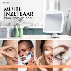 Melodii ML10X - Make Up Spiegel Met LED Verlichting - Scheerspiegel - 10x Vergroting - Met Tru-Daylight Verlichting - Voor Hem En Voor Haar -Hoogwaardige Cosmetica 1200x1200 266