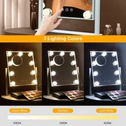 Bright Beauty Vanity Make Up Spiegel Met Verlichting - Wit - Dimbaar Met Drie Lichtstanden -Hoogwaardige Cosmetica 1200x1200 271