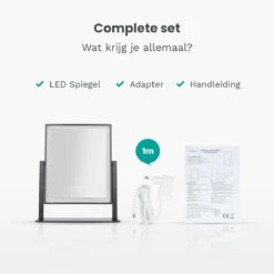 Mirlux Hollywood Spiegel Met Verlichting - Make Up - Visagie - Dimbaar LED Lampen Licht - Zwart -Hoogwaardige Cosmetica 1200x1200 319