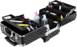 Dreamble Make-up Koffer - Make-up Trolley - Zwart - Rijdbaar - Met Wieltjes - Compact - 8 Vakken - Met Slot - 2 Sleutels -Hoogwaardige Cosmetica 1200x732 1