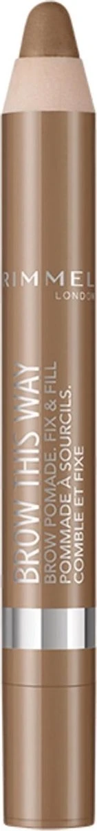 Hoogwaardige Cosmetica 33 Rimmel London Brow Pomade Wenkbrauwpotlood - 002 Medium Brown