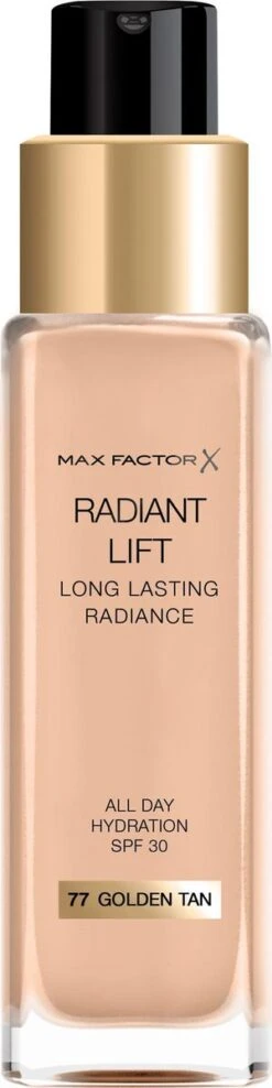 Max Factor Radiant Lift FD - 77 Golden Tan -Hoogwaardige Cosmetica 300x1200 2