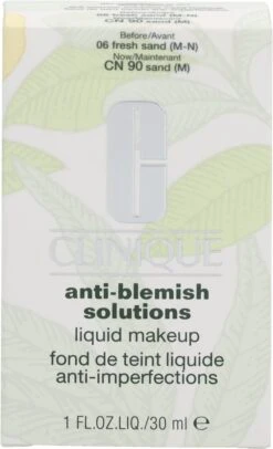 Clinique Anti Blemish Solutions Liquid Foundationl - 06 Fresh Sand -Hoogwaardige Cosmetica 730x1200 1