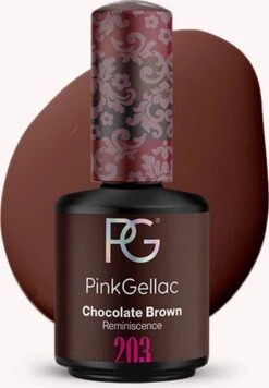Hoogwaardige Cosmetica 45 Pink Gellac - Chocolate Brown - Gellak - Vegan - Bruin - Creamy Finish - 15 Ml